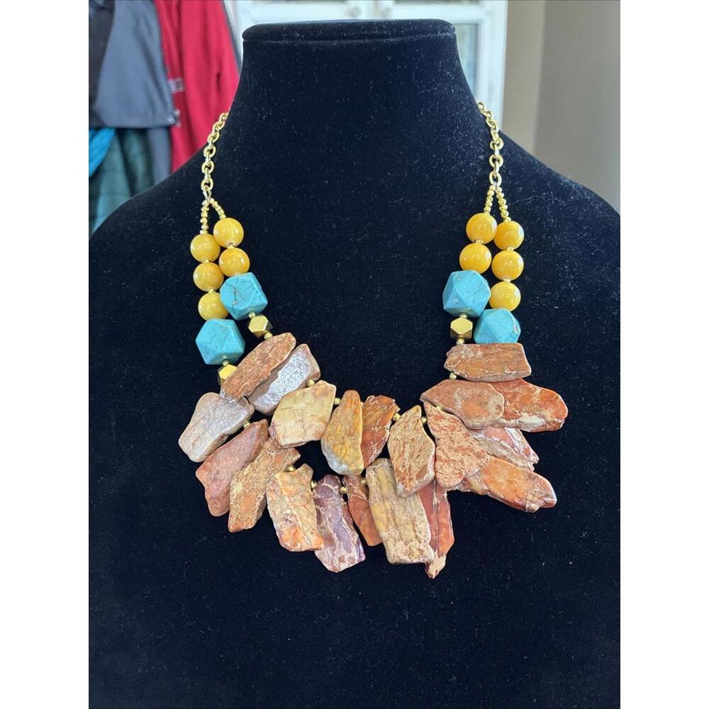 BARSE Necklace Genuine Stones Magnesite Yellow Jade Imperial Jasper NEW